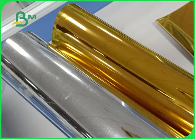 Width 550cm strong folding resistance stiffness 95gsm Silver gold PET metallized for box