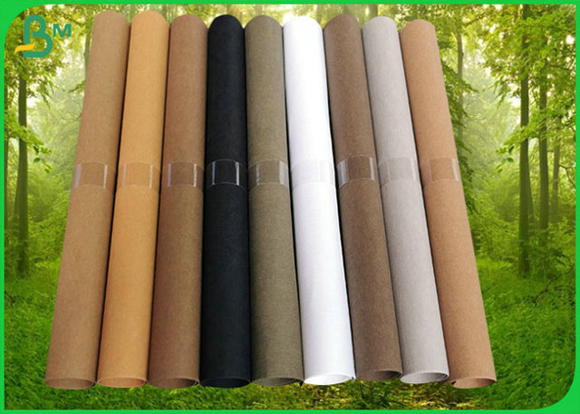 Recycled Waahable Fabric Kraft Paper Roll With 0.3MM 0.55MM 0.8MM