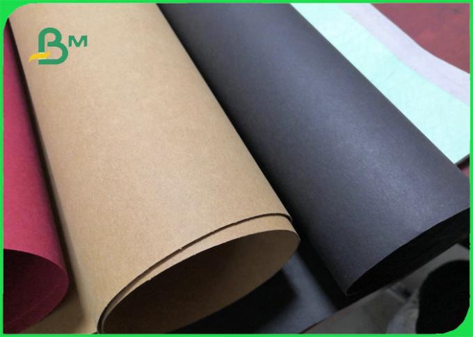 Red Black Color Waterproof Kraft Paper Fabric Roll For Storage Bag 150cm Width