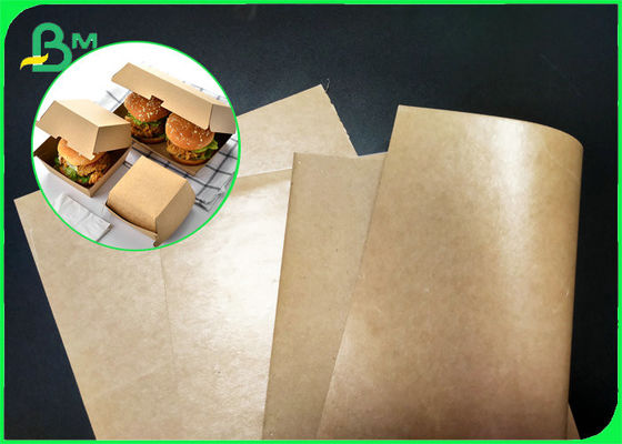 Greaseproof गैर - प्रदूषित खाद्य ग्रेड पीई फास्ट फूड पैकिंग के लिए ब्राउन क्राफ्ट पेपर लेपित