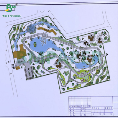 28lb 32lb लेपित सीएडी बॉन्ड पेपर 1 रोल प्रति पैक 40' x 300ft 3' कोर