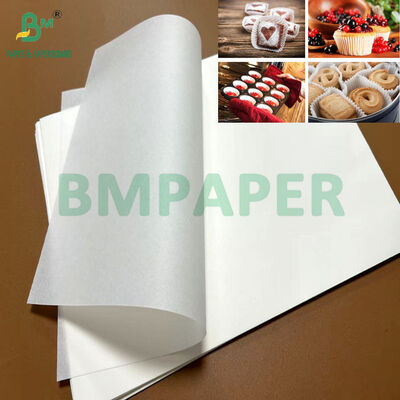 बेकिंग कप बनाने के लिए 30gsm 40gsm ग्रीस प्रतिरोधी स्लिप आसान पेपर 27.25 X 28 इंच